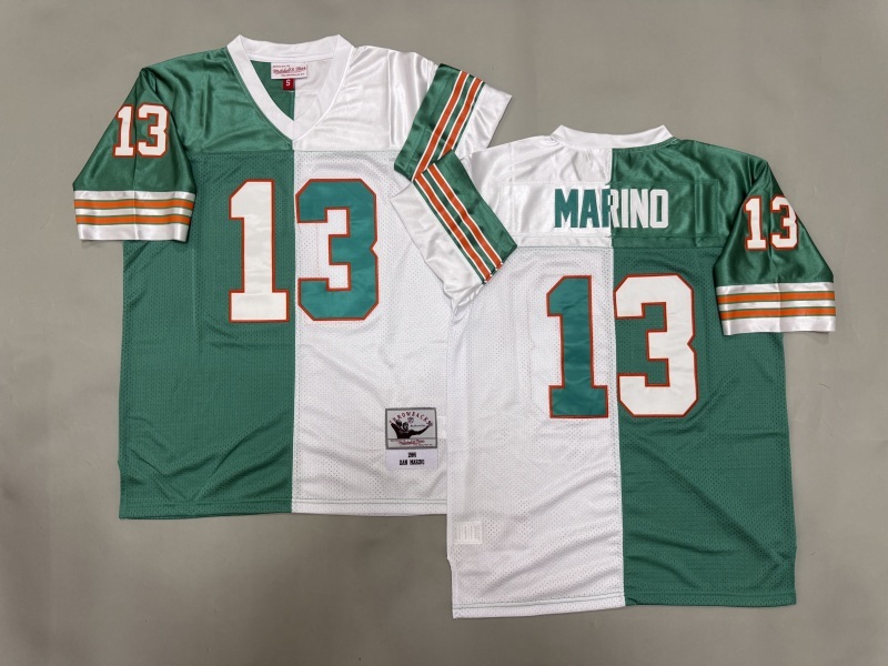 Men 2025 Miami Dolphins #13 Marino white green Throwback Limited NFL Jersey style 001->philadelphia eagles->NFL Jersey